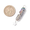 3Pcs 3 Styles Electroplated Natural Quartz Crystal Pointed Copper Wire Wrapped Pendants PALLOY-JF03767-01-2
