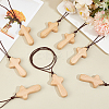 Wood Cross Pendant Decorations WOOD-WH0034-55B-4