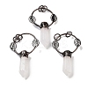 Natural Quartz Crystal Faceted Pointed Bullet Big Pendants G-A221-02B-1