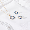 Wreath Alloy Rhinestone Pendant Necklace & Stud Earring Sets SJEW-LP0001-56B-3