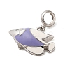 Rhodium Plated 925 Sterling Silver Enamel European Dangle Charms STER-P062-01A-05-2