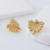 304 Stainless Steel Fan-Shaped Flower Stud Earrings for Women CO6863-4