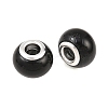Spray Painted Glass European Beads GPDL-R001-11S-1