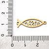 201 Stainless Steel Hollow Religion Jesus Fish Connector Charms STAS-V014-03G-3