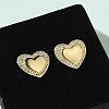 Brass Micro Pave Clear Cubic Zirconia Stud Earrings for Women LS-EJEW-U034-02G-02-1