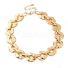 Iron & Alloy Flat Round Link Chain Necklaces for Women LS-NJEW-U046-04G-2