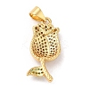 Rack Plating Brass Cubic Zirconia Pendants X-KK-D026-33G-2