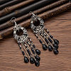Tibetan Style Alloy Resin Dangle Earrings FS-WG46048-07-1