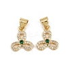 Brass Micro Pave Cubic Zirconia Charms KK-C132-04G-1