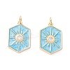Brass Micro Pave Clear Cubic Zirconia Pendants ZIRC-Z019-44E-NR-2