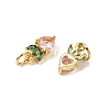 Brass Micro Pave Cubic Zirconia Charms ZIRC-H119-06G-02-2