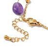 Nuggets Natural Amethyst & Imitation Pearl Multi-Strand Bracelets BJEW-P326-02A-G-3