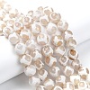 Tibetan Style Turtle Back Pattern dZi Beads Strands G-G036-10mm-6-4
