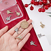 8Pcs 2 Colors Brass Micro Pave Colorful Cubic Zirconia Pendants ZIRC-BBC0001-08-3