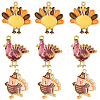 30Pcs 3 Styles Thanksgiving Day Theme Alloy Enamel Pendants ENAM-SC0006-84-1