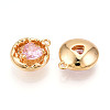 Brass Micro Pave Cubic Zirconia Charms KK-N262-114B-G-2