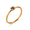Flat Round 304 Stainless Steel Micro Pave Cubic Zirconia Finger Rings FS-WG2DA17-44-1
