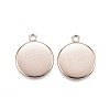 Ion Plating(IP) 304 Stainless Steel Pendant Cabochon Settings LS-X-STAS-G127-13-12mm-RG-2