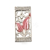Brass Crystal Rhinestone Rectangle with Leaf Multi-Strands Links KK-P306-16P-2