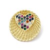 Brass Micro Pave Cubic Zirconia Pendants KK-S510-38G-01-1