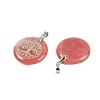 Cherry Quartz Glass Flat Round Pendants G-Q188-01P-05-2