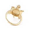 Cubic Zirconia Tortoise Adjustable Ring RJEW-L100-022G-3