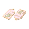 Light Gold Plated Alloy Enamel Pendants ENAM-L040-005KCG-02-2