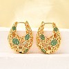 Bag Brass Micro Pave Cubic Zirconia Hoop Earrings EJEW-B148-06G-1