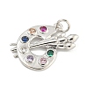 Rack Plating Brass Pave Colorful Cubic Zirconia Pendants X-KK-Z048-05P-2