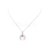 Natural Rose Quartz Geometry Pendant Necklace NJEW-JN04239-06-3