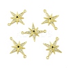 Brass Micro Pave Clear & Black Cubic Zirconia Connector Charms KK-E068-VB040-2