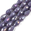 Opaque Solid Color Electroplate Glass Beads Strands EGLA-N013-P10mm-B09-1