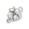 Brass Micro Pave Clear Cubic Zirconia Connector Charms LS-KK-Z094-08P-01-2