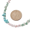 Natural Rose Quartz & Howlite & Green Aventurine Chip Beaded Necklaces NJEW-JN05099-02-3