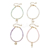 4Pcs Marine Organism Theme 304 Stainless Steel Charm Bracelets BJEW-JB13305-2