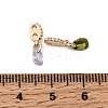 Brass 2-Loop Oval Spacer Bars with Teardrop Cubic Zirconia Tassel ZIRC-L106-01G-3