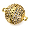 Brass Micro Pave Clear Cubic Zirconia Magnetic Clasps KK-A230-02B-G-1