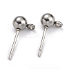304 Stainless Steel Ball Post Stud Earring Findings X-STAS-Z035-01P-H-2