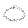 (Jewelry Parties Factory Sale)Electroplate Faceted Oval Glass Beaded Necklaces NJEW-JN02625-05-1