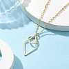 Brass Round with Rhombus Pendant Necklace NJEW-JN04698-3