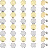 40Pcs 2 Colors 201 Stainless Steel Flat Round Stud Earring Findings STAS-UN0060-71-1