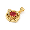 Rack Plating Brass Micro Pave Cubic Zirconia Pendants KK-G513-23A-04G-3