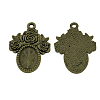 Tibetan Style Alloy Pendant Cabochon Settings TIBEP-5199-AB-FF-1