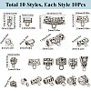 100Pcs 10 Styles Tibetan Style Alloy Hangers Links TIBE-SC0002-19-2