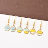 Ocean Series 304 Stainless Steel Enamel Dangle Earrings EJEW-K017-01A-G-1