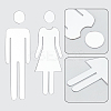 Acrylic TOILET Sign Stickers DIY-WH0569-66A-01-5