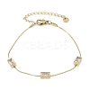 304 Stainless Steel Micro Pave Cubic Zirconia Link Chian Bracelets for Women BJEW-K291-04G-2