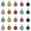 20Pcs 10 Colors 201 Stainless Steel Rhinestone Charms STAS-FS0002-05-1