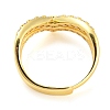 Brass Crown Adjustable Ring with Clear Cubic Zirconia RJEW-Q781-02G-3