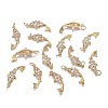 Brass Micro Clear Cubic Zirconia Pendants ZIRC-F120-044G-4